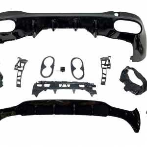 Difusor Trasero Mercedes W118 CLA Look A45 Negro Brillo