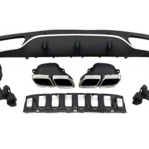 Difusor Trasero Mercedes Clase C W205 2014-2018 Coupe Look AMG C63 ABS