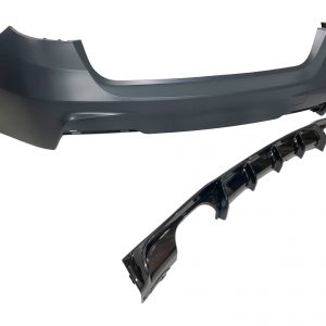 Paragolpes Trasero BMW F31 Look M Performance 2 Salidas doble Brillante Negro