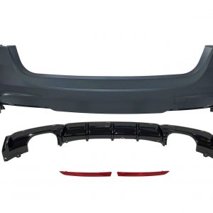 Paragolpes Trasero BMW F31 Look M Performance 2 Salidas doble Brillante Negro