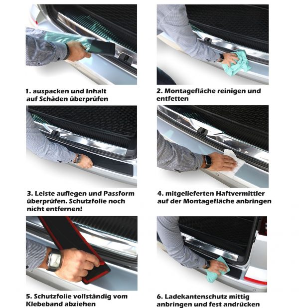 Protector de umbral de carga VW Caddy plástico ABS negro